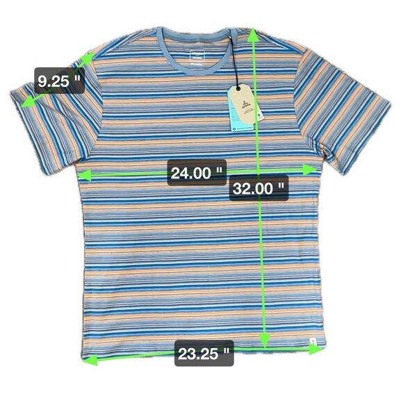 Prana Men's Cooper Point Crew tee shirt Organic Cotton Striped size XXL - Picture 12 of 12